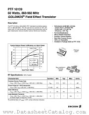 PTF10139 datasheet pdf Ericsson Microelectronics