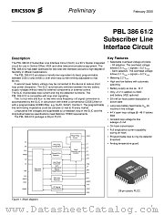 PBL38661/2 datasheet pdf Ericsson Microelectronics