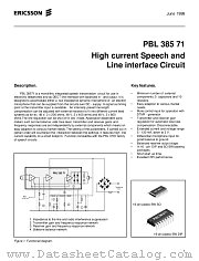 PBL38571 datasheet pdf Ericsson Microelectronics