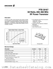 PTB20167 datasheet pdf Ericsson Microelectronics