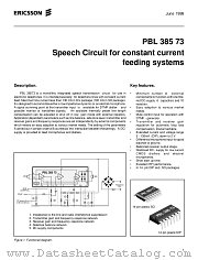 PBL38573 datasheet pdf Ericsson Microelectronics