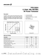 PTB20204 datasheet pdf Ericsson Microelectronics