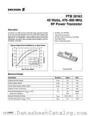 PTB20162 datasheet pdf Ericsson Microelectronics