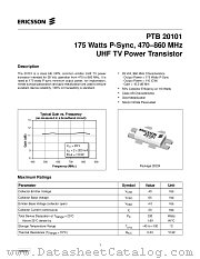 PTB20101 datasheet pdf Ericsson Microelectronics