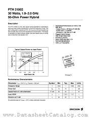 PTH31002 datasheet pdf Ericsson Microelectronics