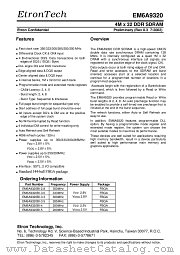 EM6A9320 datasheet pdf Etron Tech