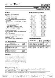 EM639165 datasheet pdf Etron Tech