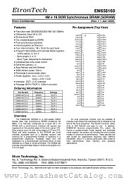 EM658160 datasheet pdf Etron Tech