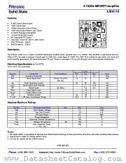 LMA116 datasheet pdf Filtronic