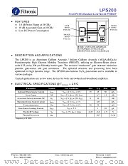 LPS200 datasheet pdf Filtronic