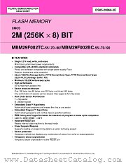 MBM29F002TC-55 datasheet pdf Fujitsu Microelectronics