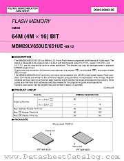 MBM29LV651UE-90 datasheet pdf Fujitsu Microelectronics
