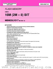 MBM29LV017-80 datasheet pdf Fujitsu Microelectronics