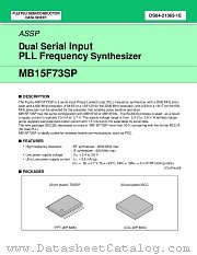 MB15F73SP datasheet pdf Fujitsu Microelectronics