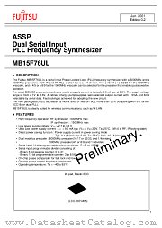 MB15F76UL datasheet pdf Fujitsu Microelectronics