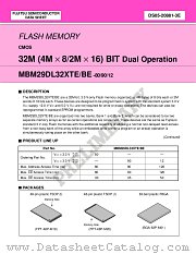 MBM29DL32XBE-80 datasheet pdf Fujitsu Microelectronics