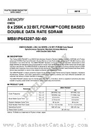 MB81P643287 datasheet pdf Fujitsu Microelectronics