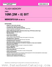 MBM29F016A-90 datasheet pdf Fujitsu Microelectronics