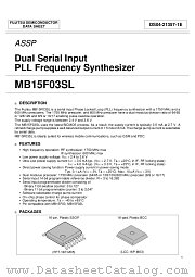 MB15F03SL datasheet pdf Fujitsu Microelectronics