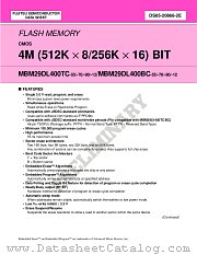 MBM29DL400BC-12 datasheet pdf Fujitsu Microelectronics