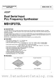 MB15F07SL datasheet pdf Fujitsu Microelectronics