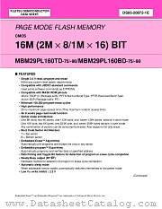 MBM29PL160TD-75 datasheet pdf Fujitsu Microelectronics
