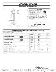 MPSA93 datasheet pdf General Semiconductor