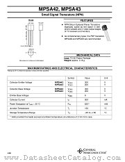 MPSA42 datasheet pdf General Semiconductor