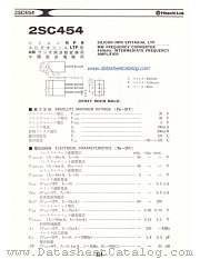 2SC454 datasheet pdf Hitachi Semiconductor