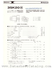 3SK20H datasheet pdf Hitachi Semiconductor