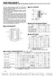 HD74LS251 datasheet pdf Hitachi Semiconductor