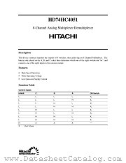 HD74HC4051 datasheet pdf Hitachi Semiconductor