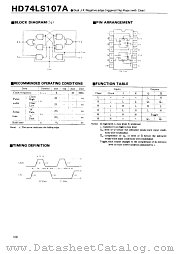 HD74LS107A datasheet pdf Hitachi Semiconductor
