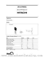 2SA1194 datasheet pdf Hitachi Semiconductor