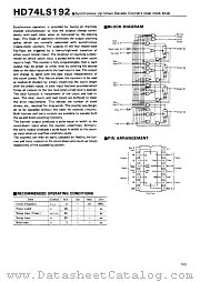 HD74LS192 datasheet pdf Hitachi Semiconductor