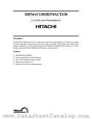 HD74ACT138 datasheet pdf Hitachi Semiconductor