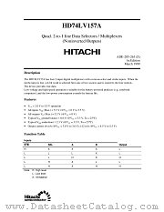 HD74LV157A datasheet pdf Hitachi Semiconductor