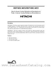 HD74HC4052 datasheet pdf Hitachi Semiconductor