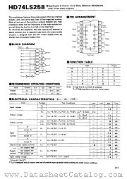 HD74LS258 datasheet pdf Hitachi Semiconductor