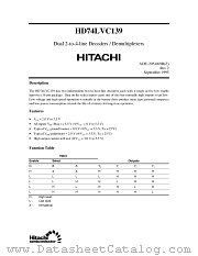HD74LVC139 datasheet pdf Hitachi Semiconductor
