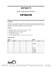 HD74HC73 datasheet pdf Hitachi Semiconductor