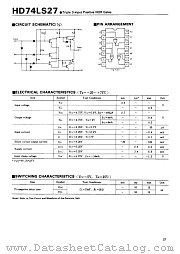 HD74LS27 datasheet pdf Hitachi Semiconductor