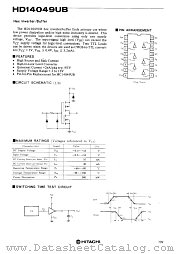 HD14049UB datasheet pdf Hitachi Semiconductor