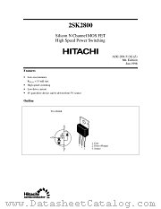 2SK2800 datasheet pdf Hitachi Semiconductor