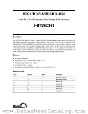 HD74HC4518 datasheet pdf Hitachi Semiconductor