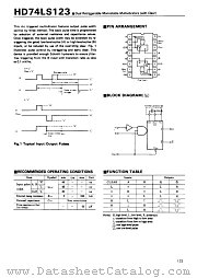 HD74LS123 datasheet pdf Hitachi Semiconductor