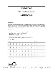 HD74HC147 datasheet pdf Hitachi Semiconductor