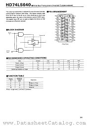 HD74LS640 datasheet pdf Hitachi Semiconductor