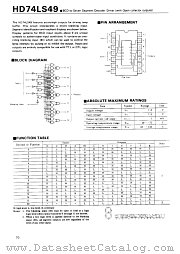 HD74LS49 datasheet pdf Hitachi Semiconductor