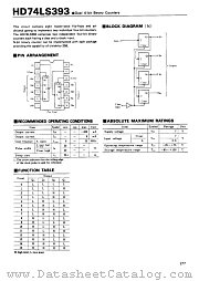 HD74LS393 datasheet pdf Hitachi Semiconductor